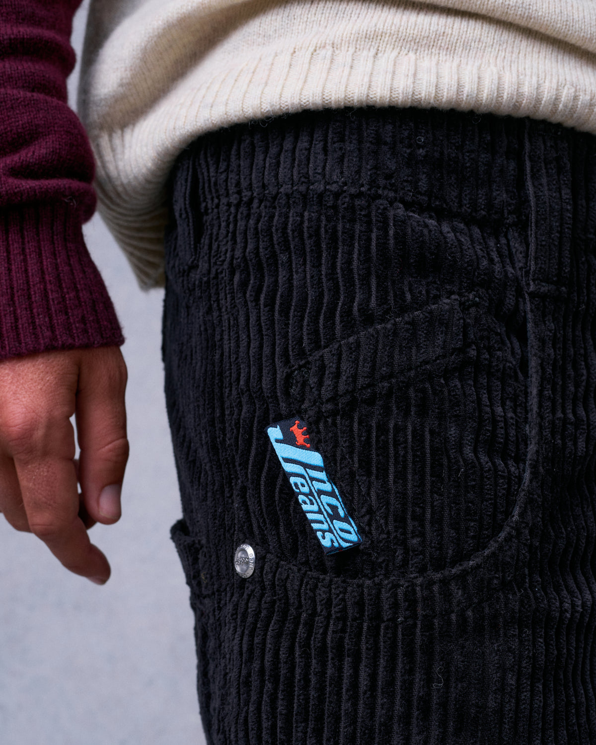 169 Low Down. 20". 4 Wale Corduroy. Black.