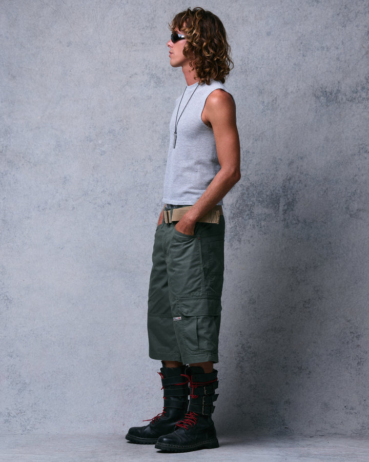 Indicator Cargo Shorts. 14.5” Inseam. Olive.