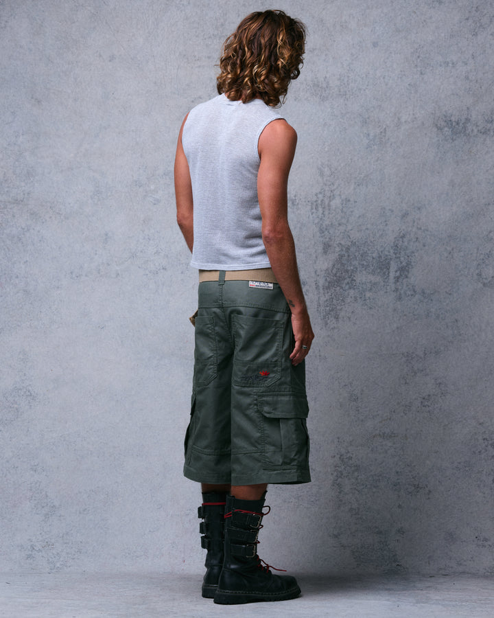 Indicator Cargo Shorts. 14.5” Inseam. Olive.