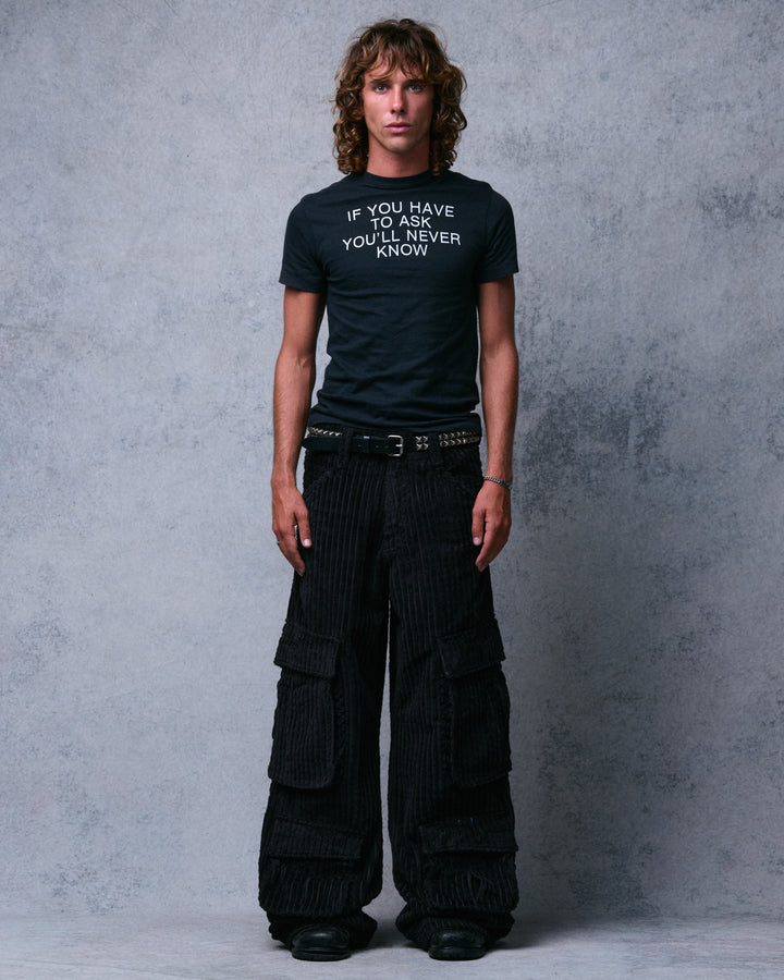 Legacy. 24". 2 Wale Corduroy. Black.