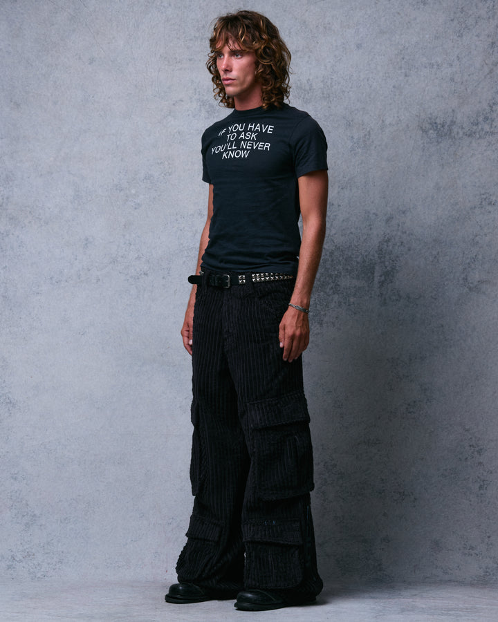 Legacy. 24". 2 Wale Corduroy. Black.