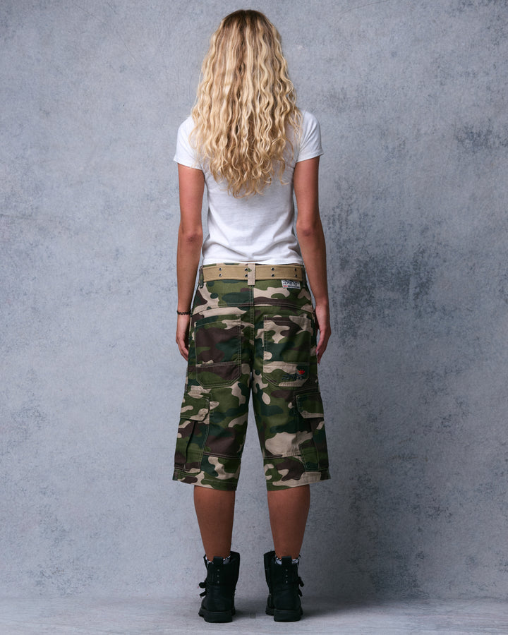 W Indicator Cargo Shorts. 14.5" Inseam. Swamp Camo.