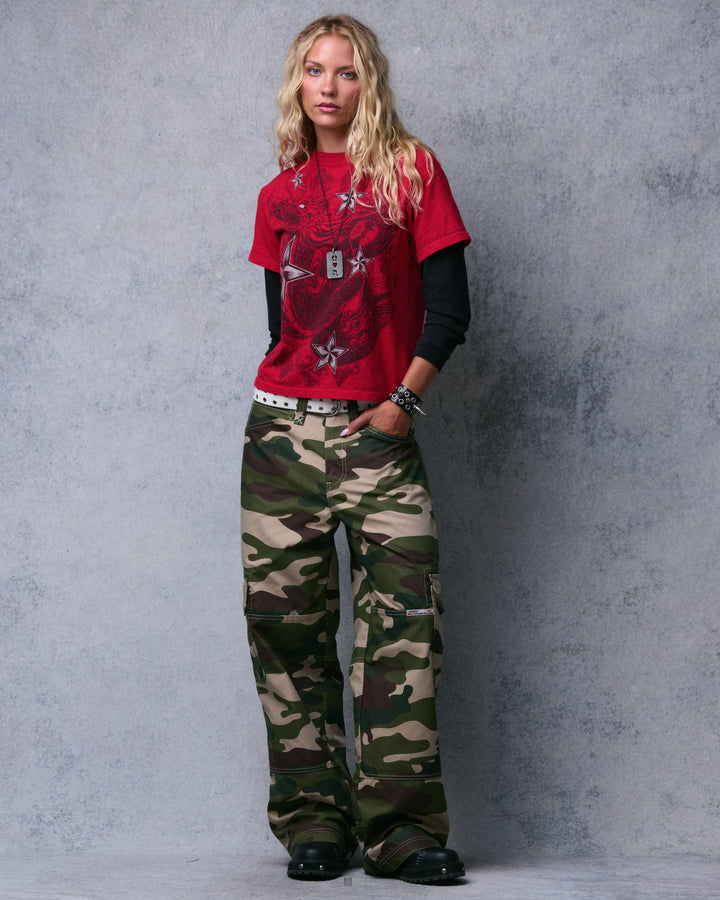 W Indicator Cargo Pants. 22". Swamp Camo.