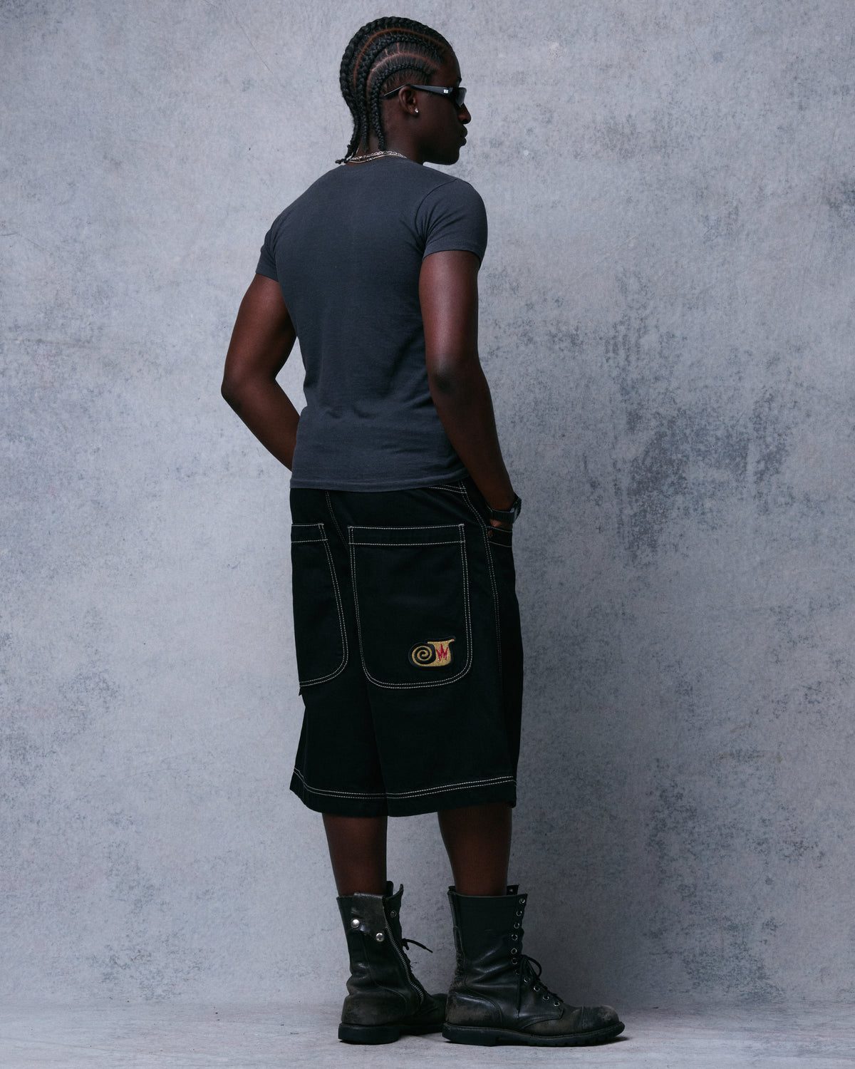 101 Twin Cannon Shorts. 14". Black/Gold J.