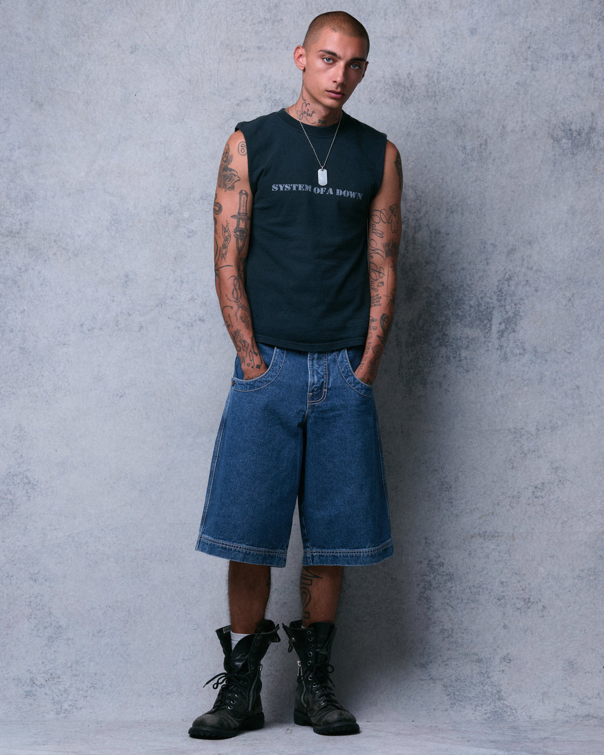 101 Twin Cannon Shorts. 14" Inseam. Dark Stone.