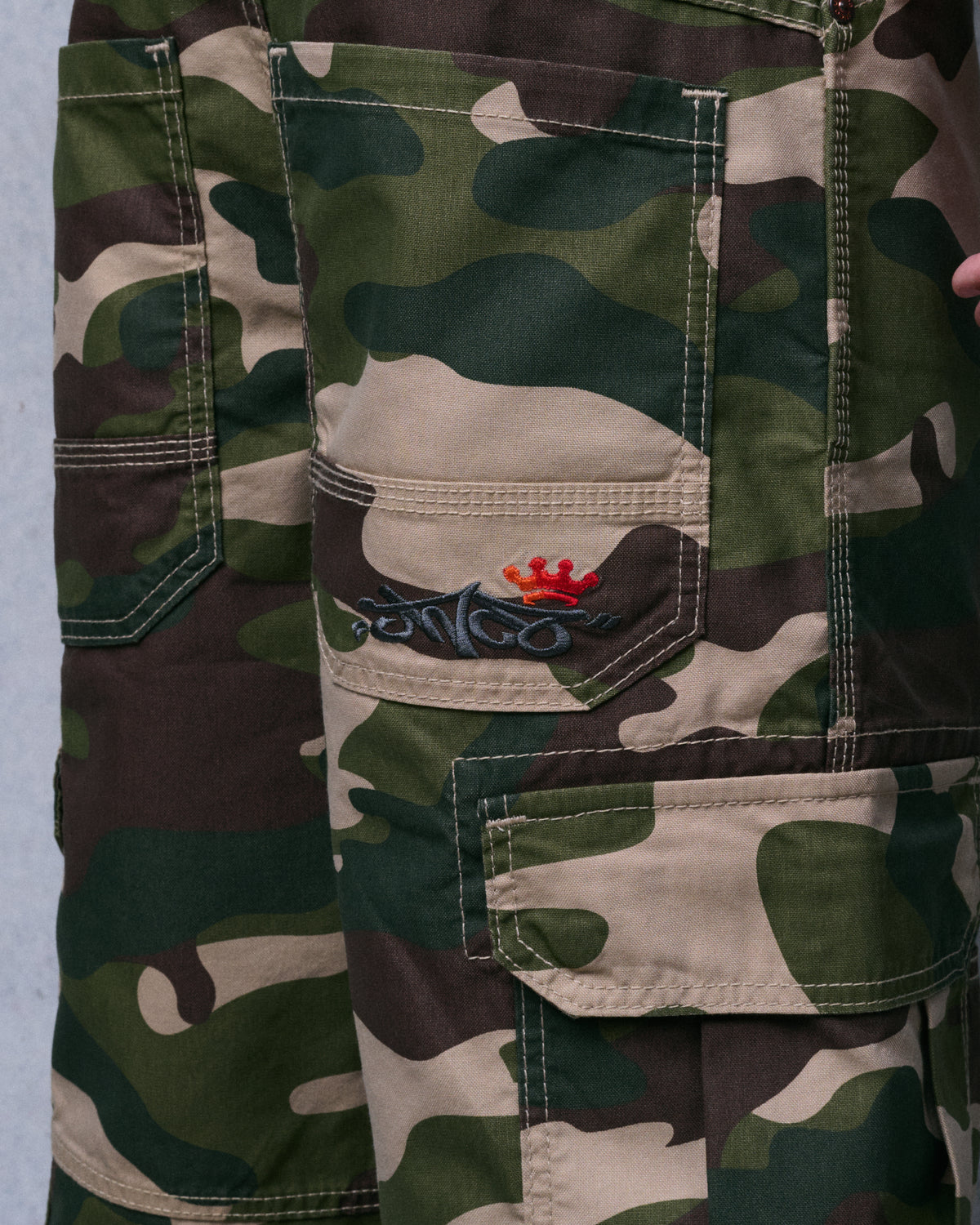 Indicator Cargo Shorts. 14.5” Inseam. Swamp Camo.