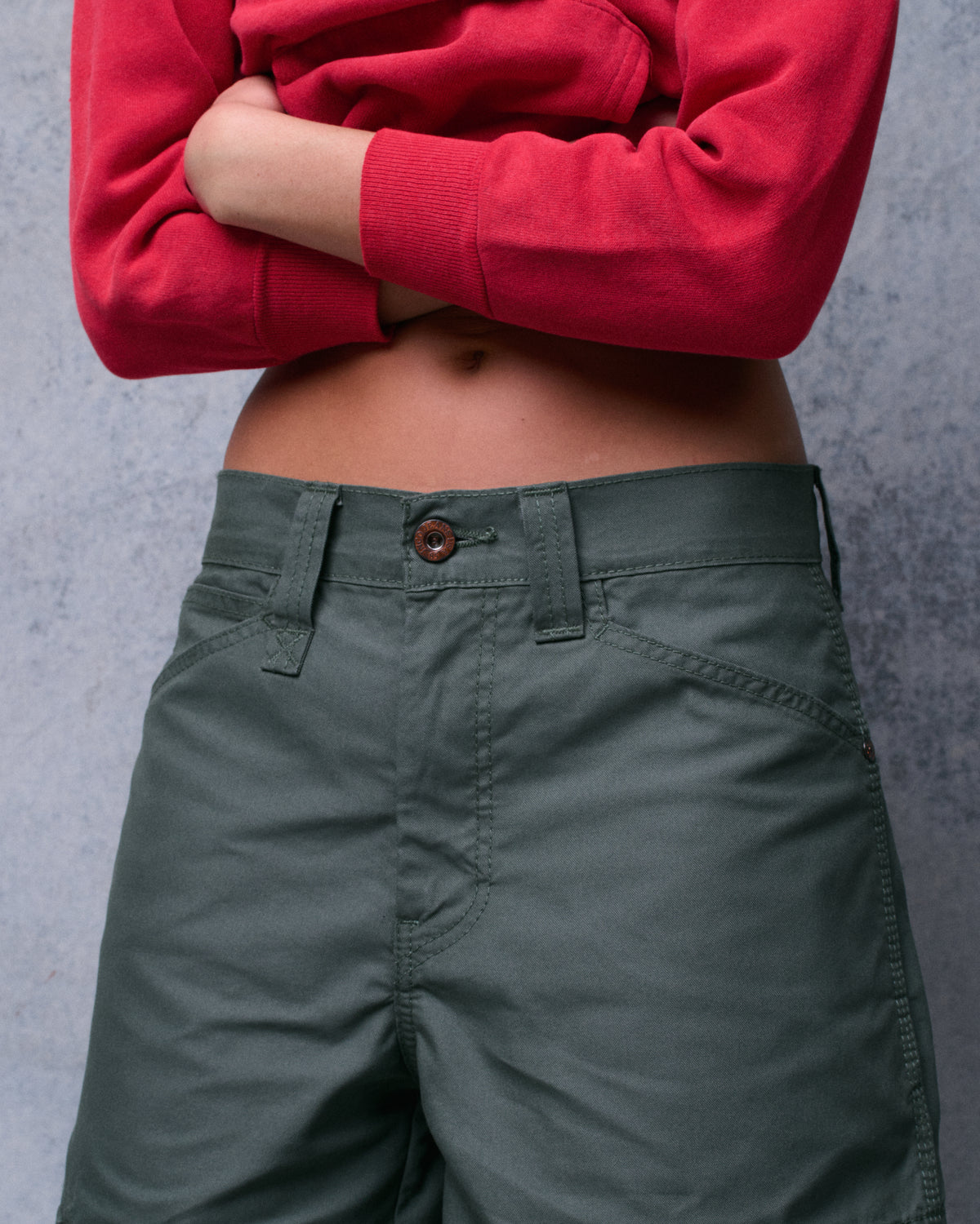 W Indicator Cargo Shorts. 14.5" Inseam. Olive.