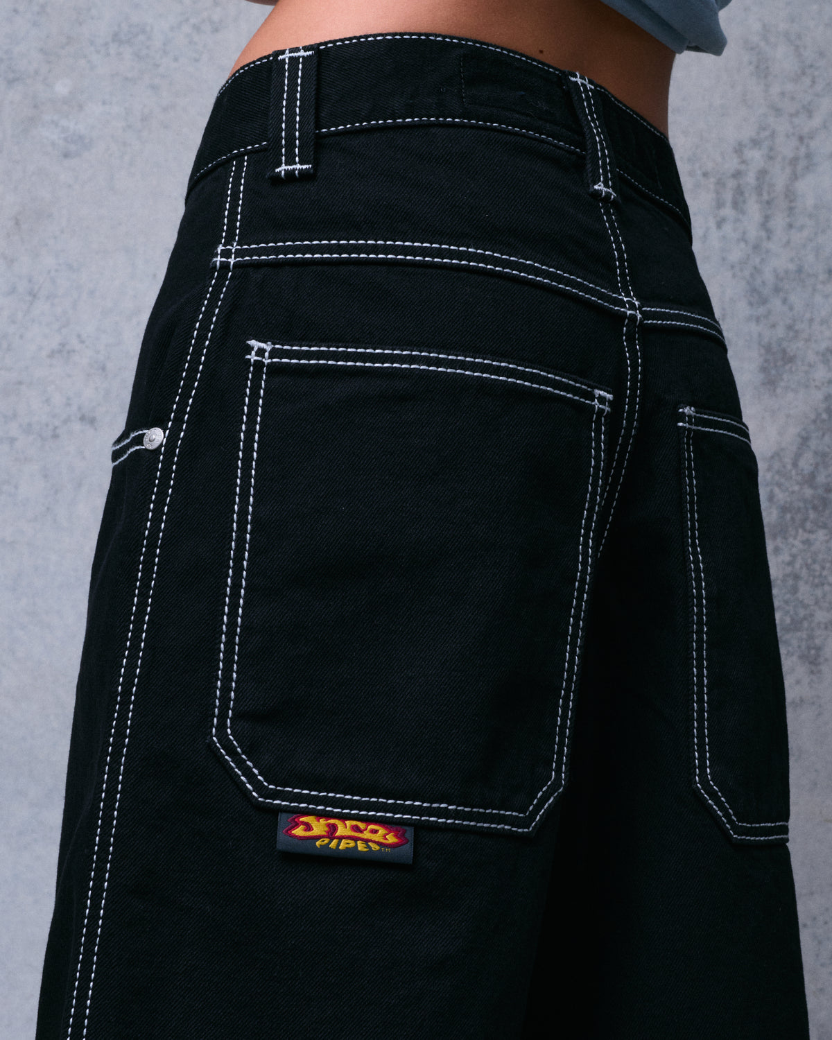 W179 Pipes Shorts. 14" Inseam. Jet Black.