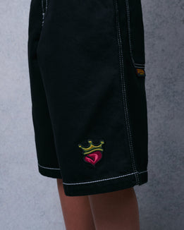 W179 Pipes Shorts. 14" Inseam. Jet Black.