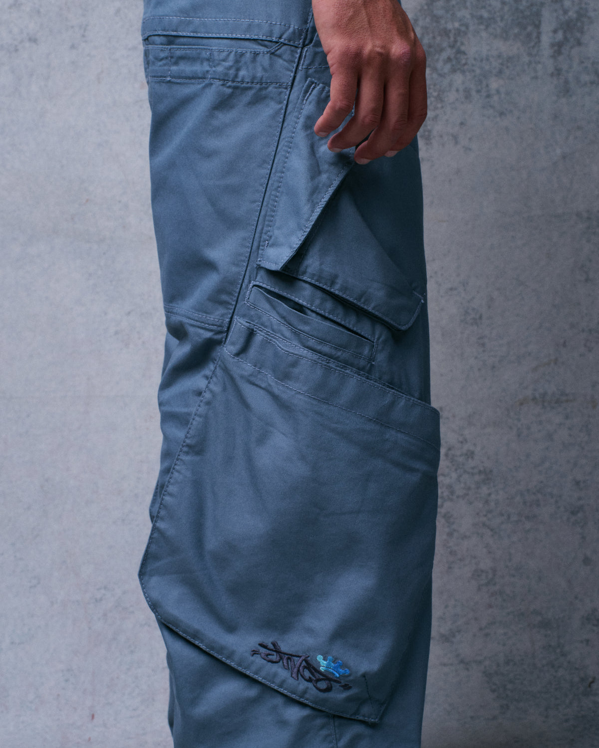 Hummer Cargo Pants. 20”. Blue.
