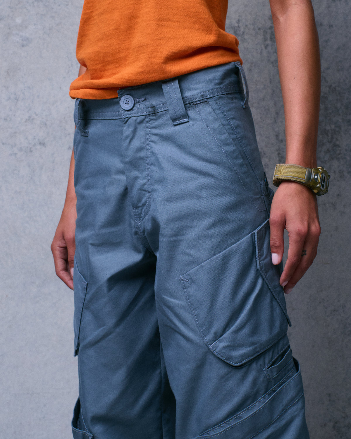 W Hummer Cargo Pants. 20". Blue.