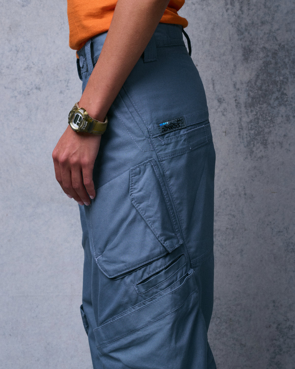 W Hummer Cargo Pants. 20". Blue.