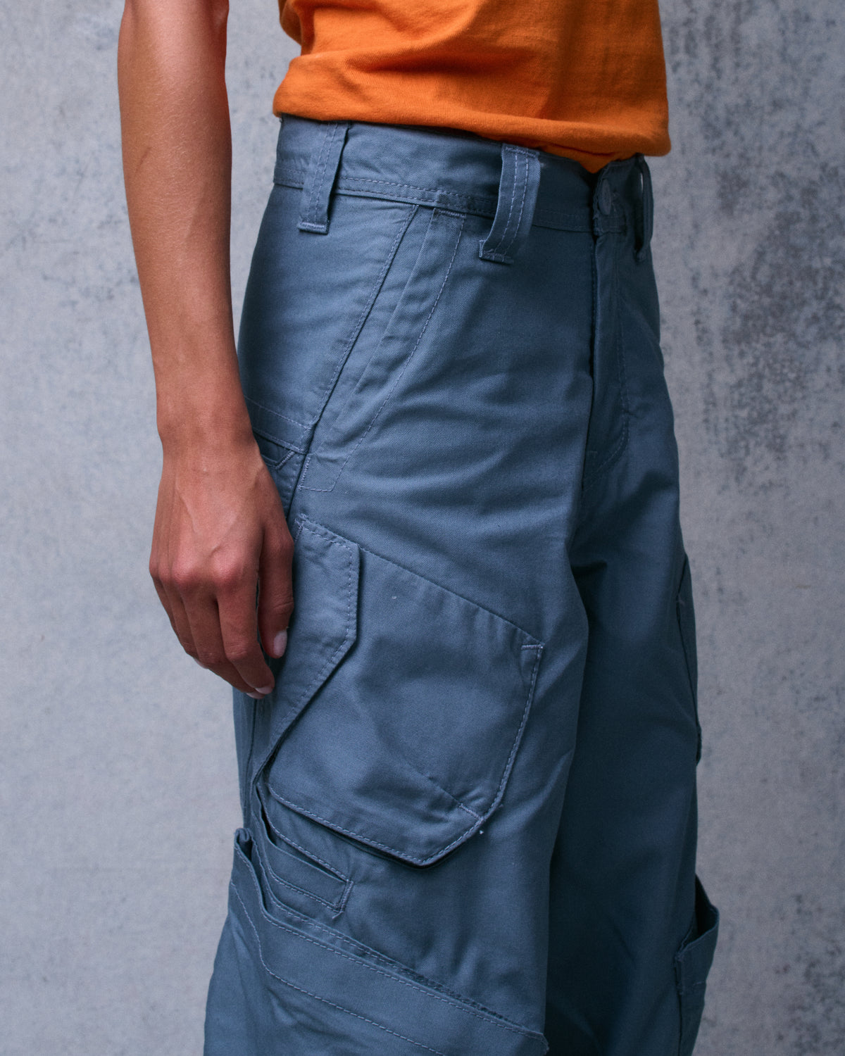 W Hummer Cargo Pants. 20". Blue.