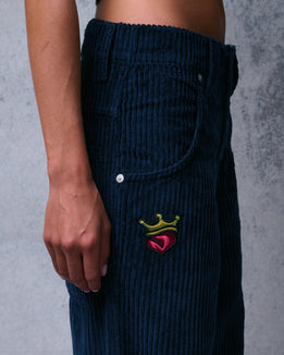 W179 Pipes. 23". 4 Wale Corduroy. Navy.