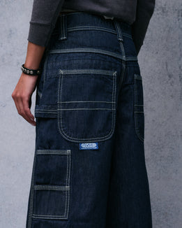W Workman Carpenter Shorts. 14" Inseam. Dark Indigo.