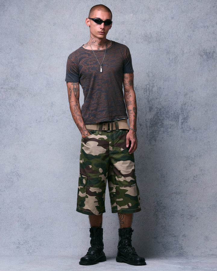 Indicator Cargo Shorts. 14.5” Inseam. Swamp Camo.