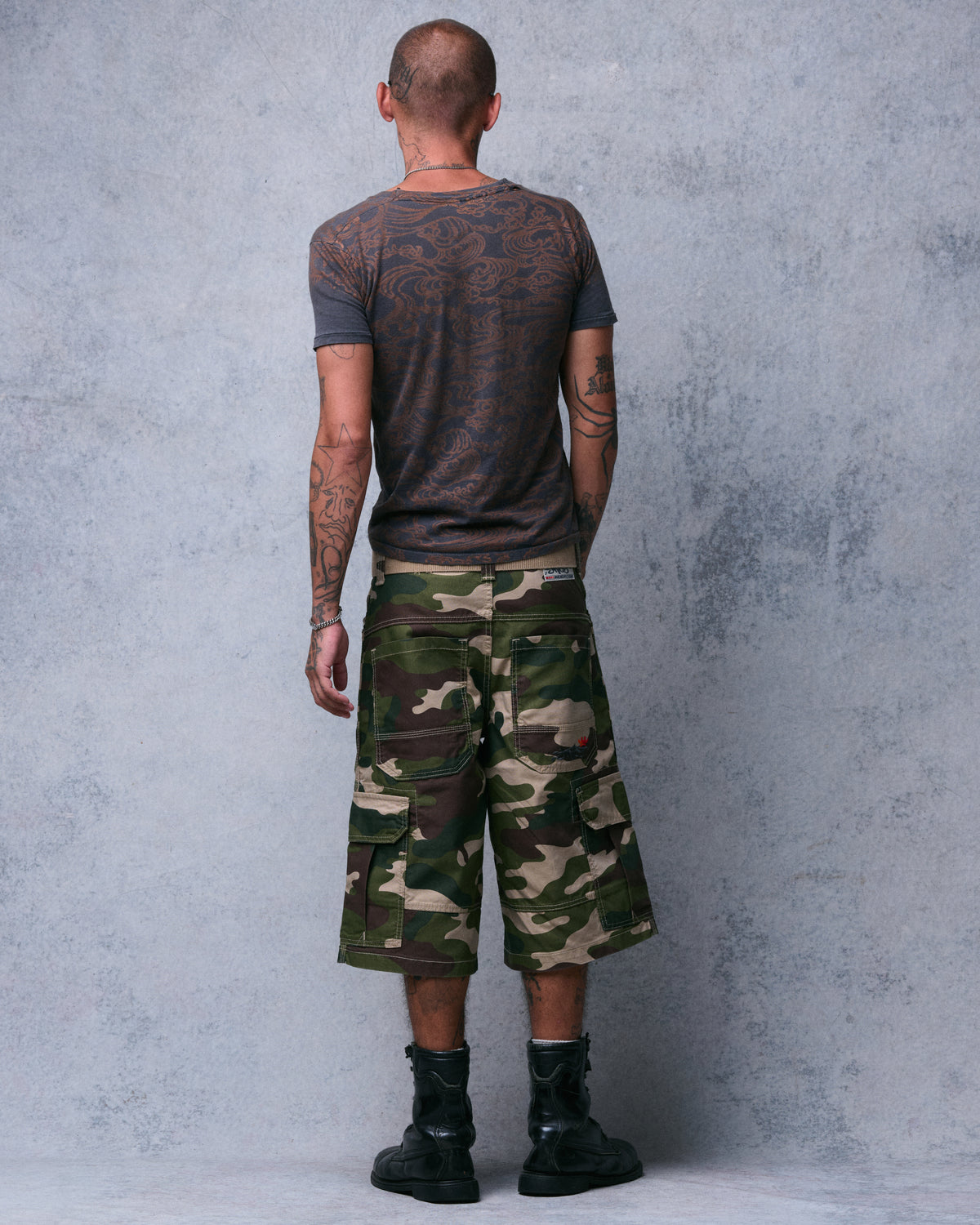 Indicator Cargo Shorts. 14.5” Inseam. Swamp Camo.