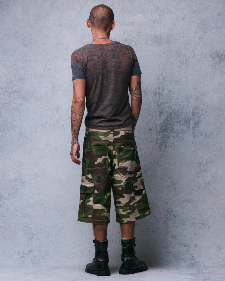 Indicator Cargo Shorts. 14.5” Inseam. Swamp Camo.