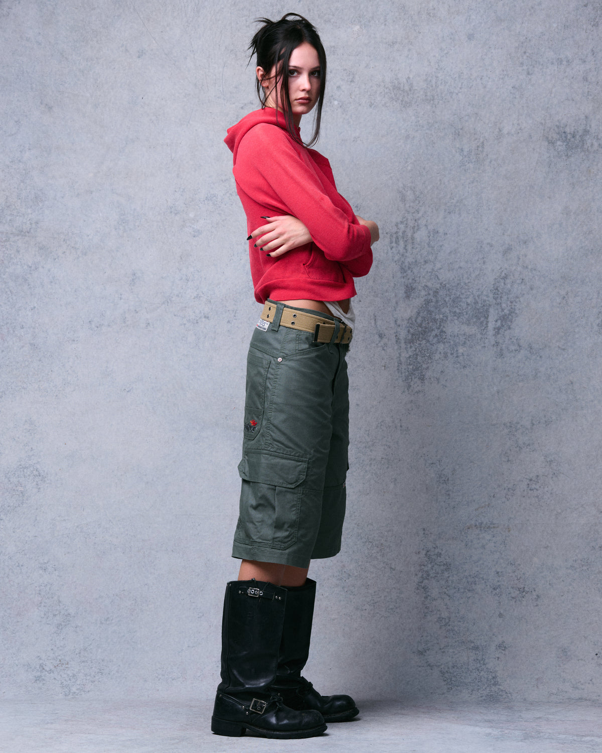 W Indicator Cargo Shorts. 14.5" Inseam. Olive.