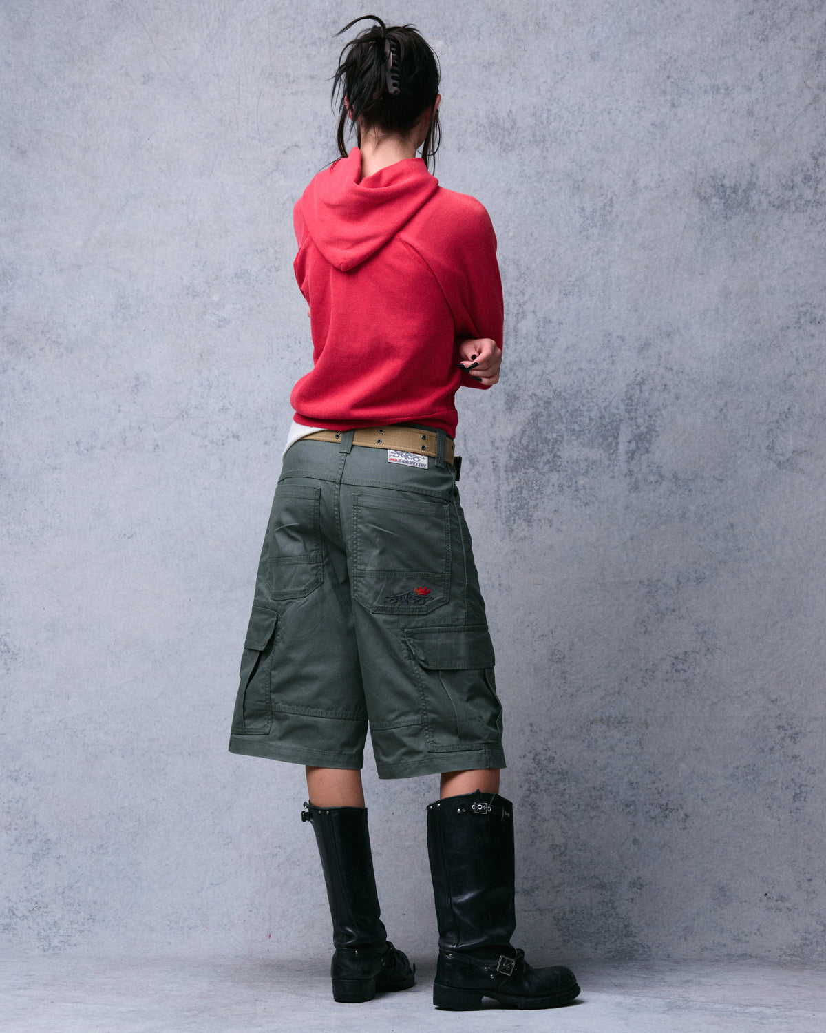 W Indicator Cargo Shorts. 14.5" Inseam. Olive.