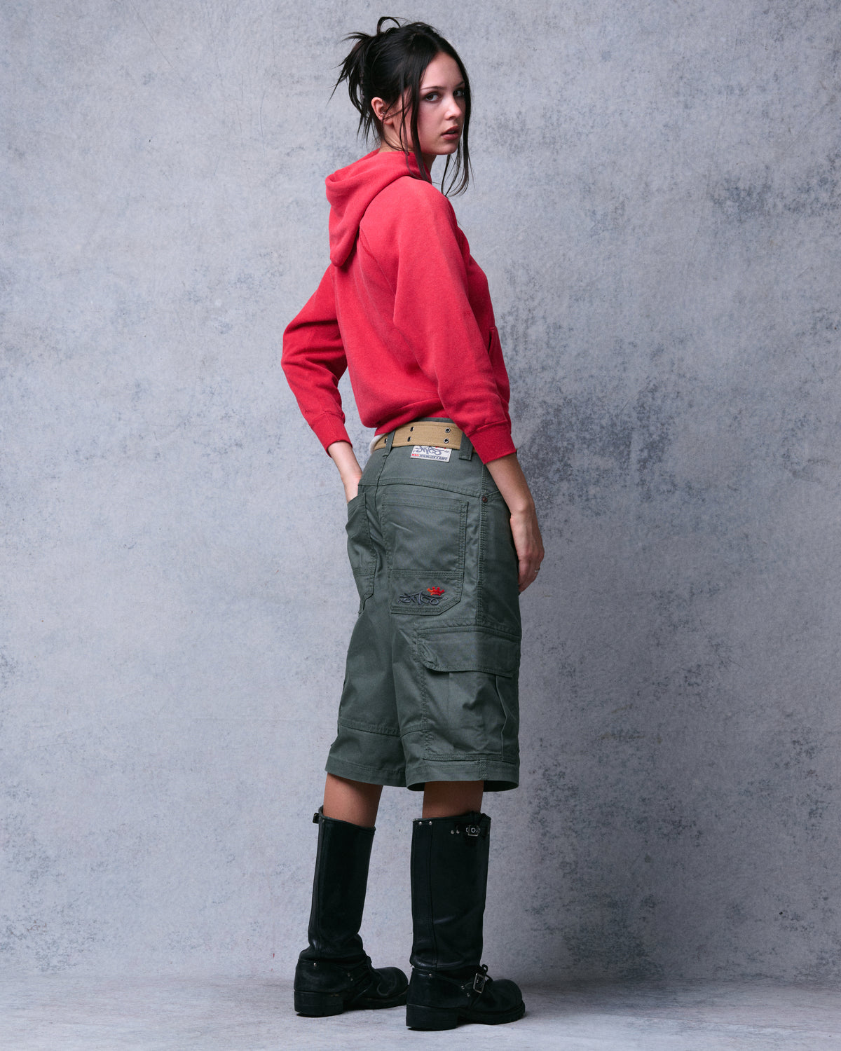 W Indicator Cargo Shorts. 14.5" Inseam. Olive.