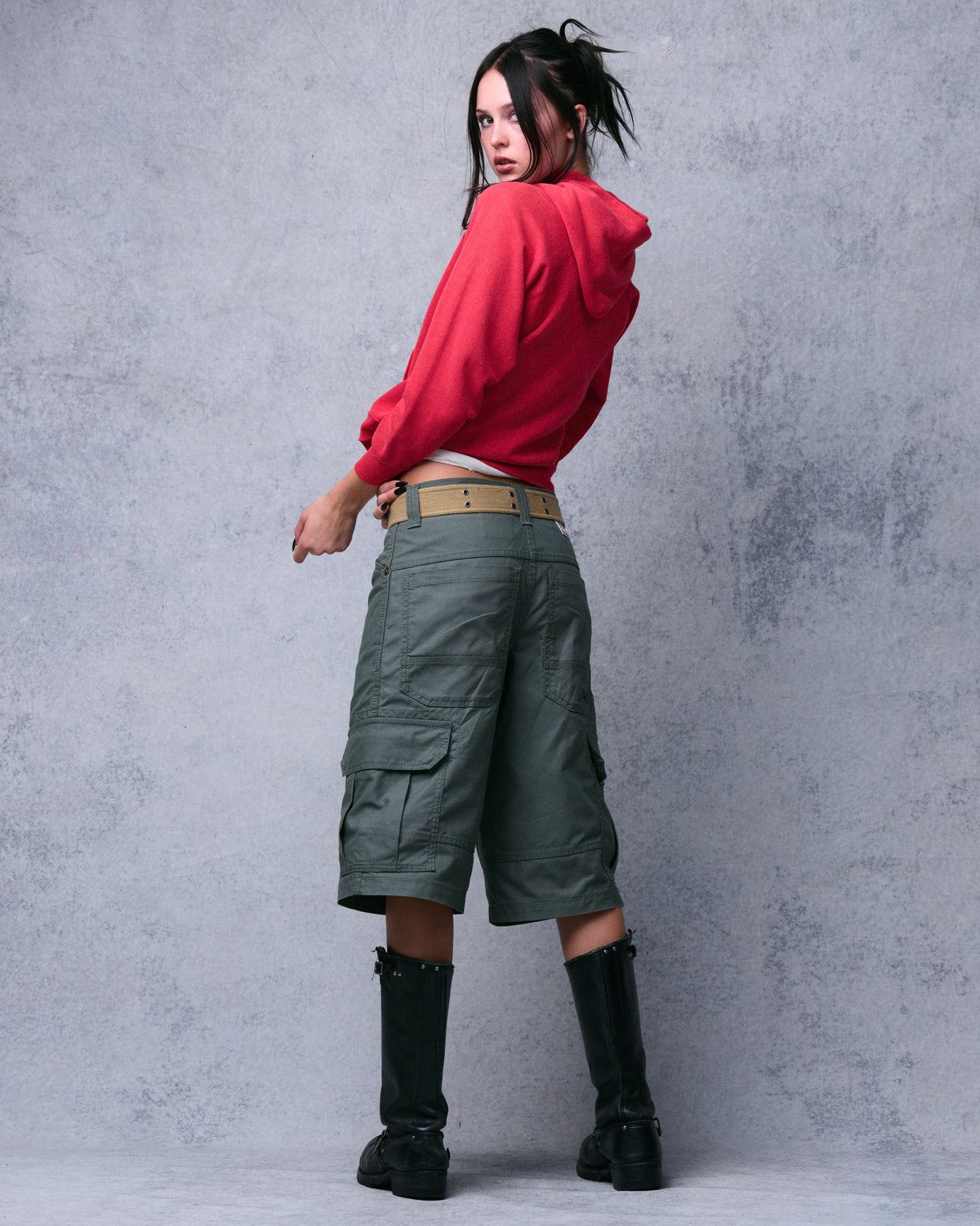 W Indicator Cargo Shorts. 14.5" Inseam. Olive.