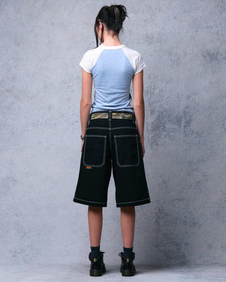 W179 Pipes Shorts. 14" Inseam. Jet Black.