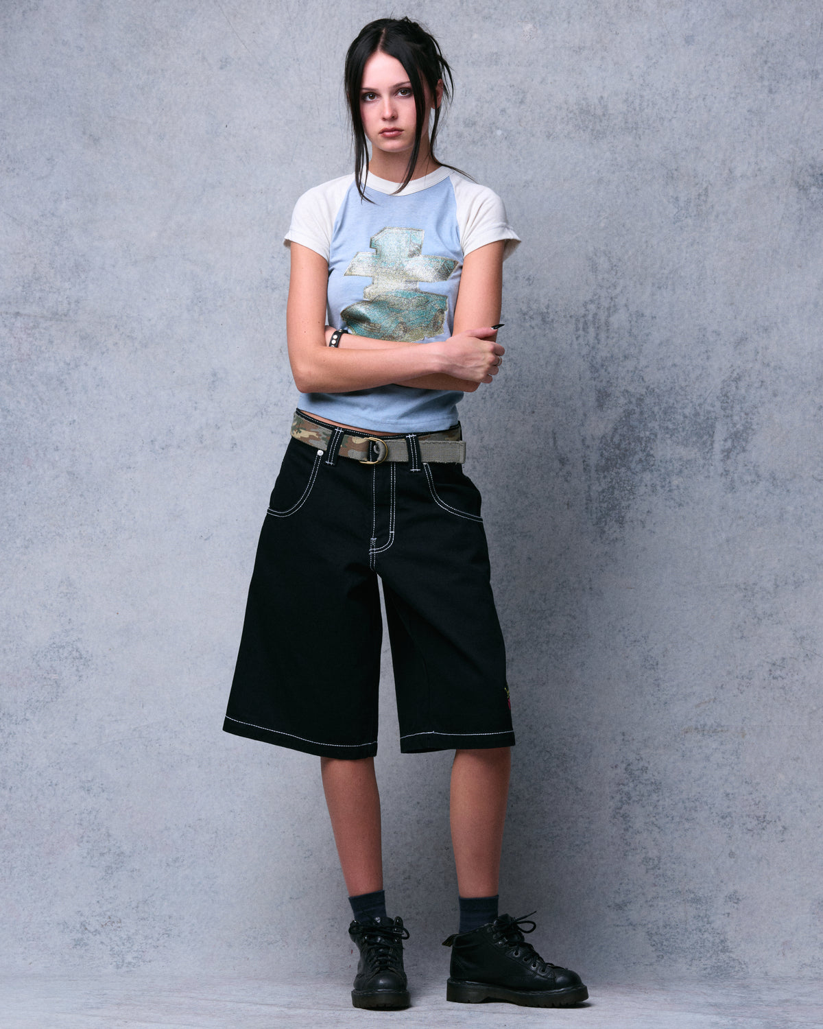 W179 Pipes Shorts. 14" Inseam. Jet Black.