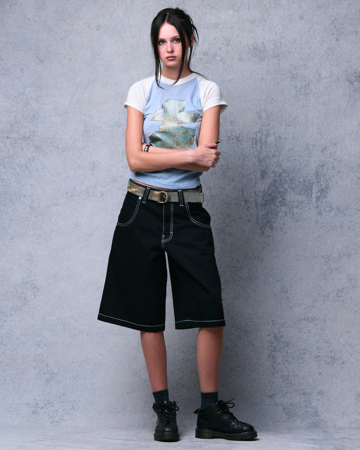 W179 Pipes Shorts. 14" Inseam. Jet Black.