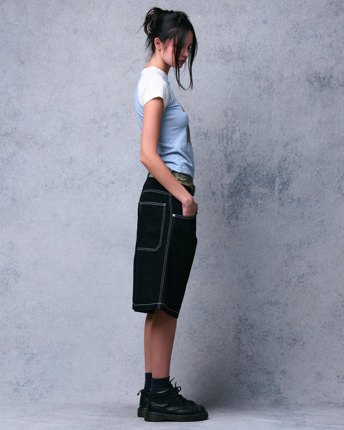 W179 Pipes Shorts. 14" Inseam. Jet Black.