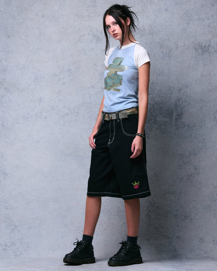 W179 Pipes Shorts. 14" Inseam. Jet Black.