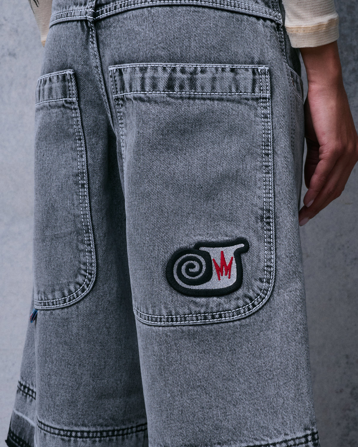 W101 Twin Cannon Shorts. 16" Inseam. Black Vintage.