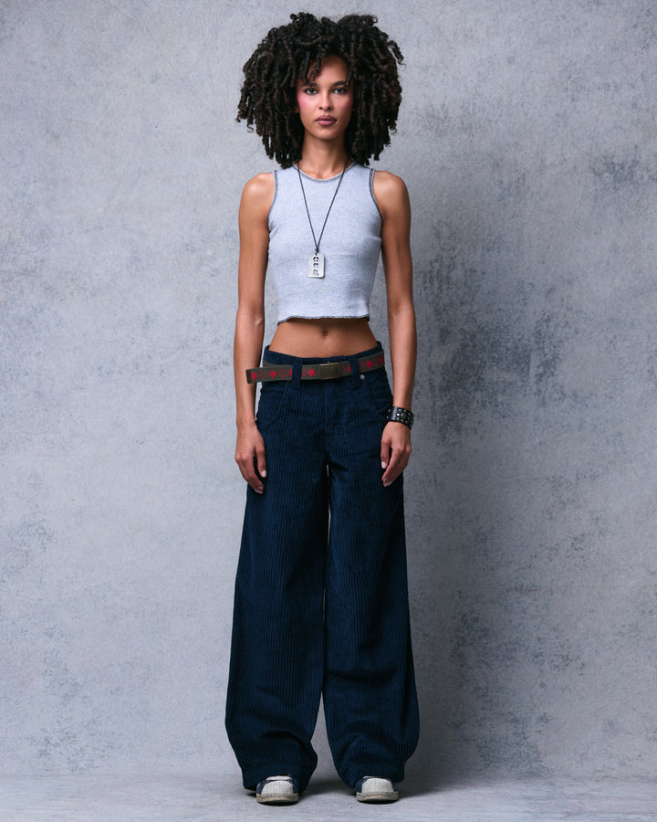 W179 Pipes. 23". 4 Wale Corduroy. Navy.