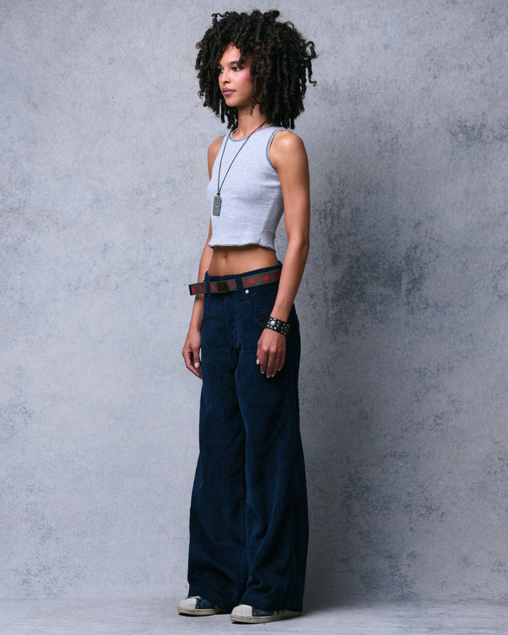 W179 Pipes. 23". 4 Wale Corduroy. Navy.