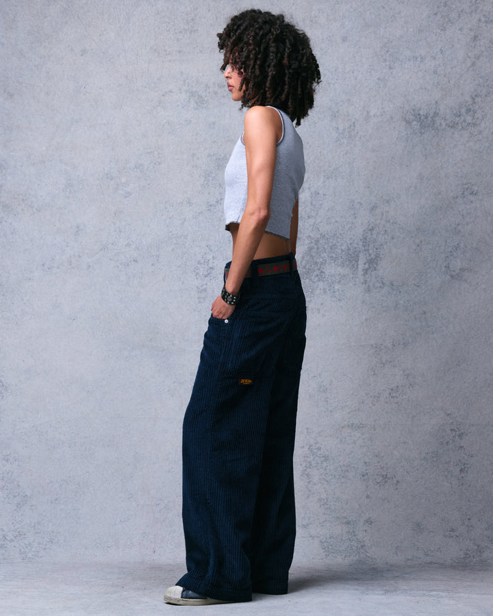 W179 Pipes. 23". 4 Wale Corduroy. Navy.