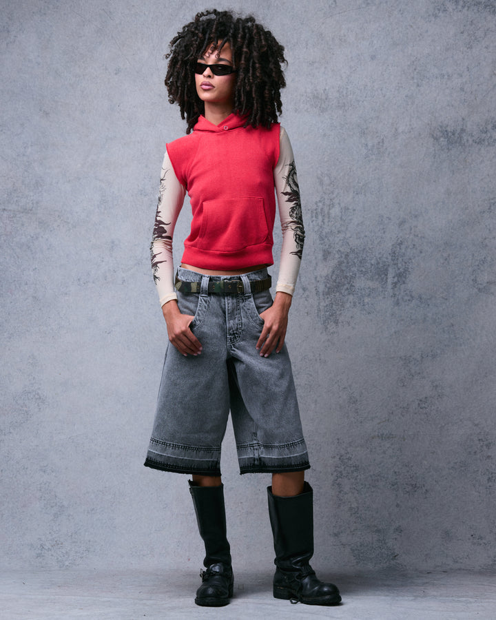 W101 Twin Cannon Shorts. 16" Inseam. Black Vintage.