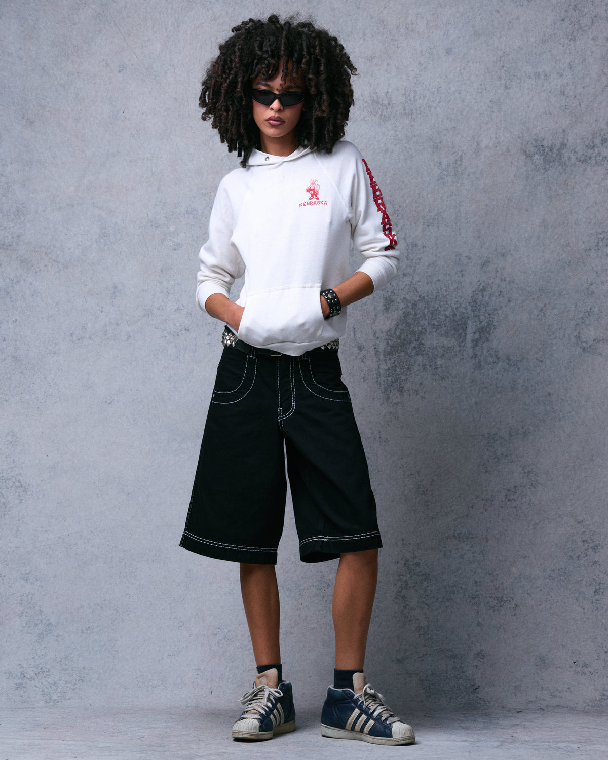 W101 Twin Cannon Shorts. 14". Black/Silver J.