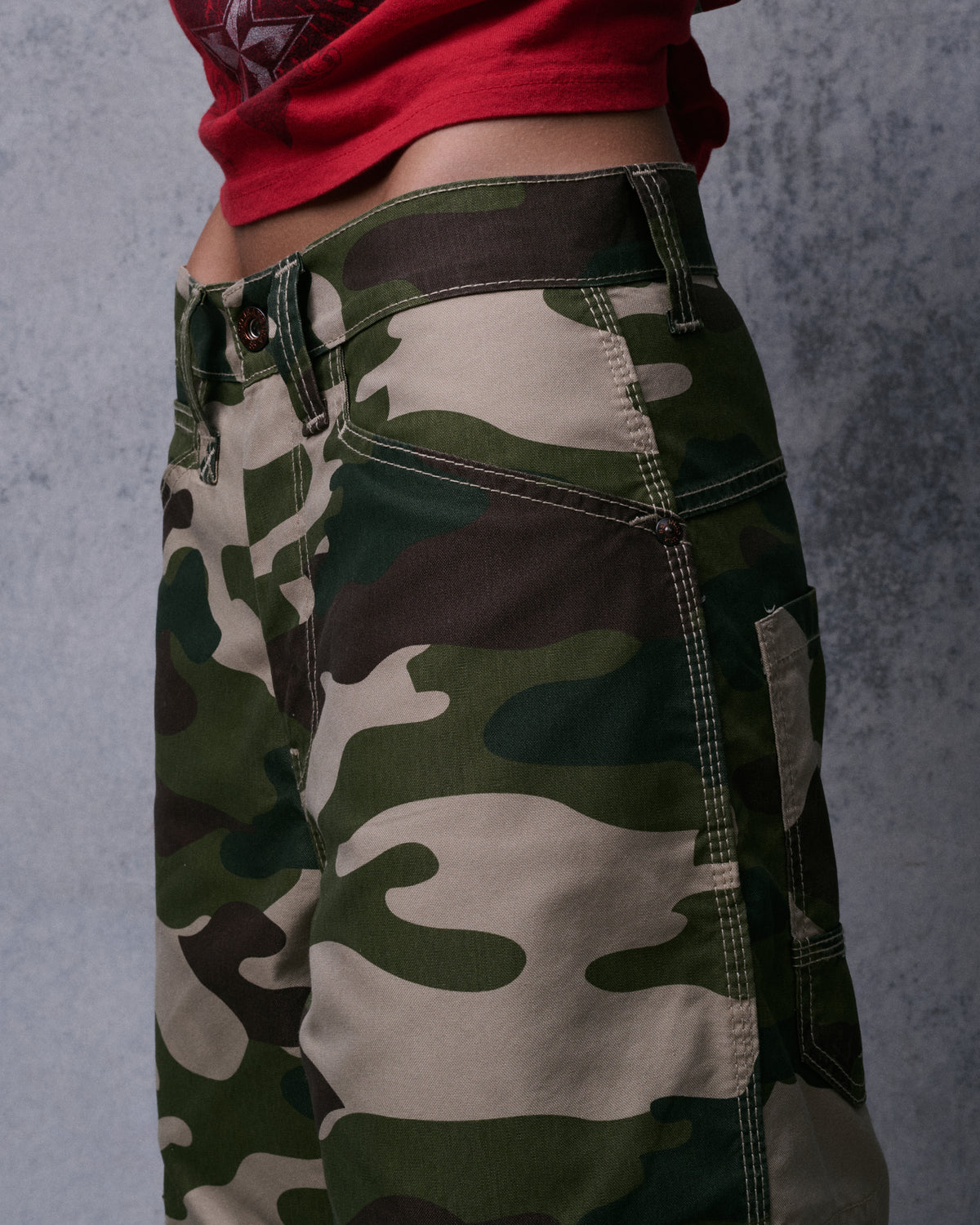 W Indicator Cargo Pants. 22". Swamp Camo.
