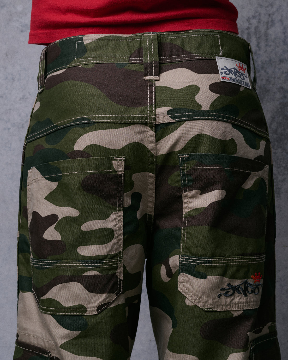 W Indicator Cargo Pants. 22". Swamp Camo.
