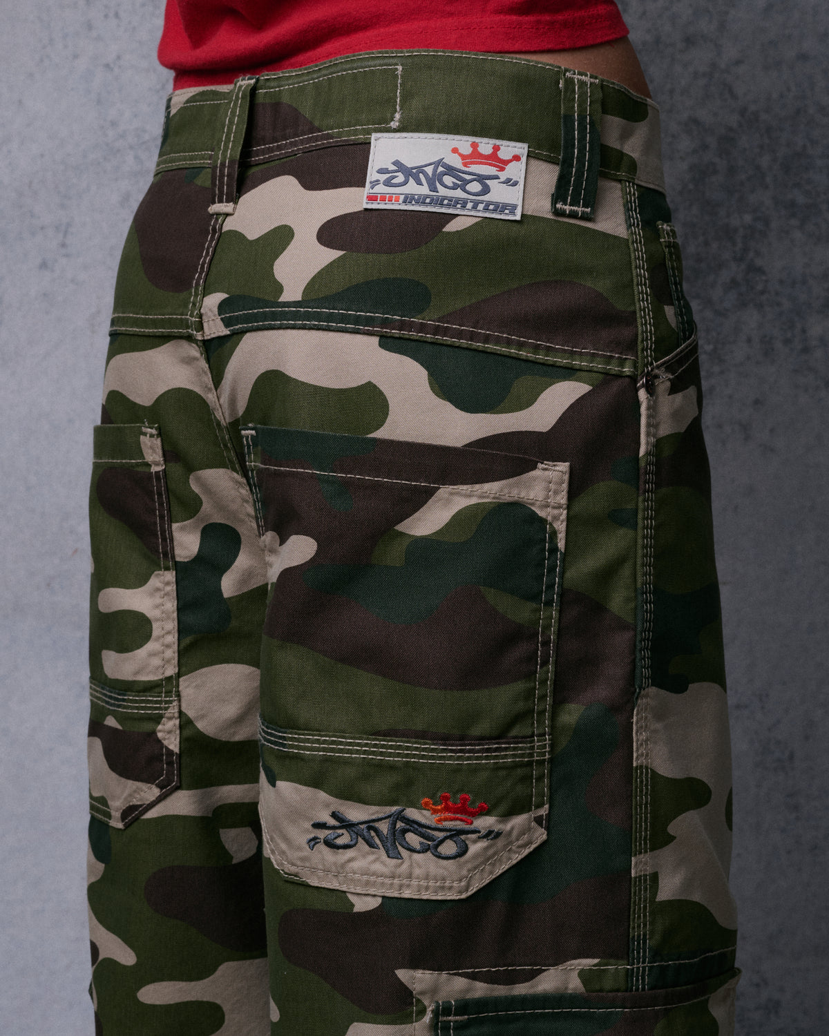 W Indicator Cargo Pants. 22". Swamp Camo.