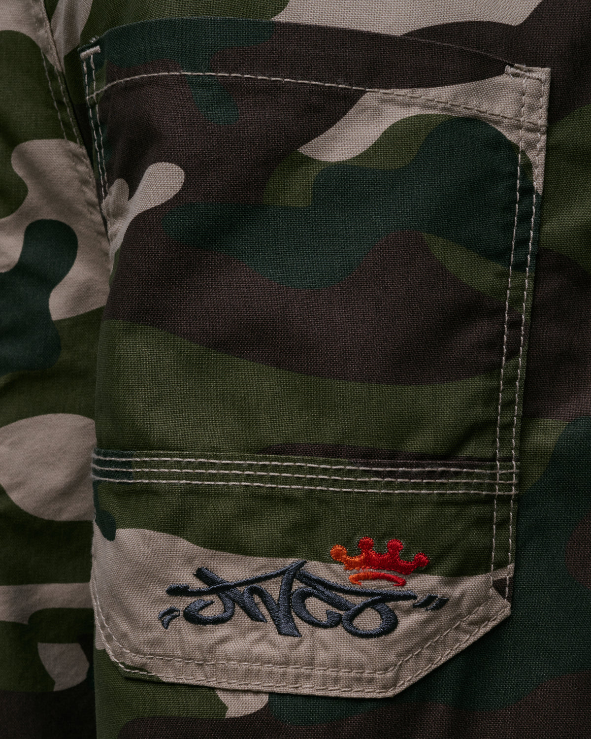 W Indicator Cargo Pants. 22". Swamp Camo.