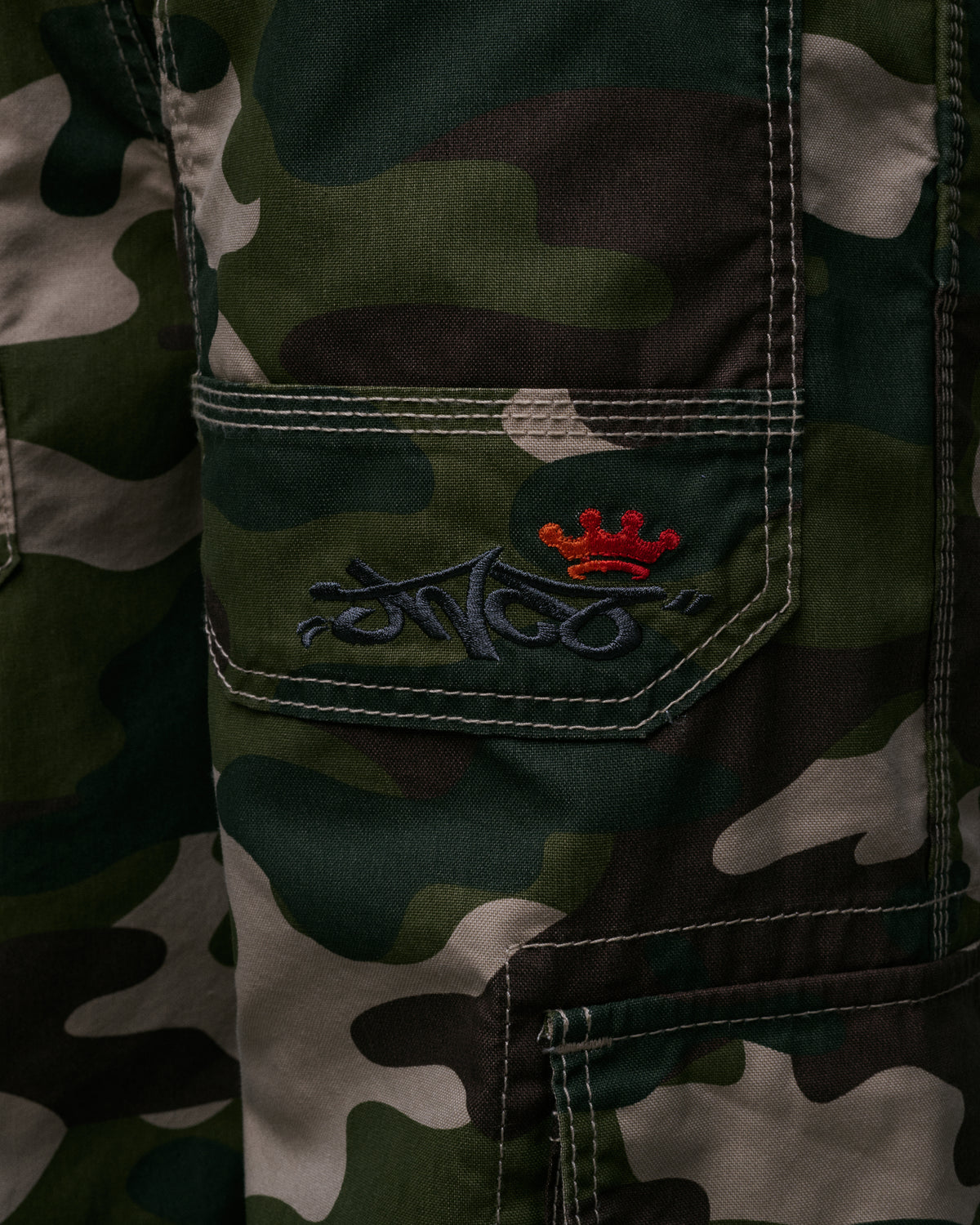 Indicator Cargo Pants. 22”. Swamp Camo.