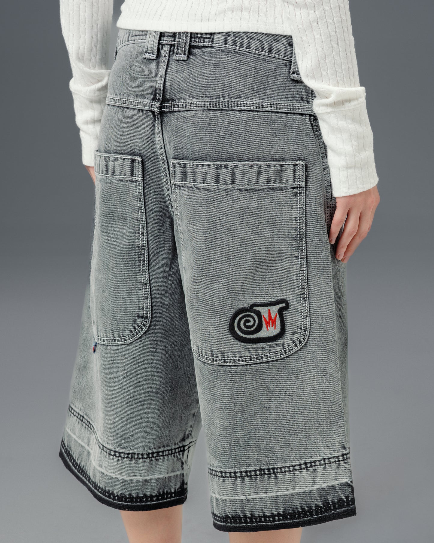 W101 Twin Cannon Shorts. 16" Inseam. Black Vintage.