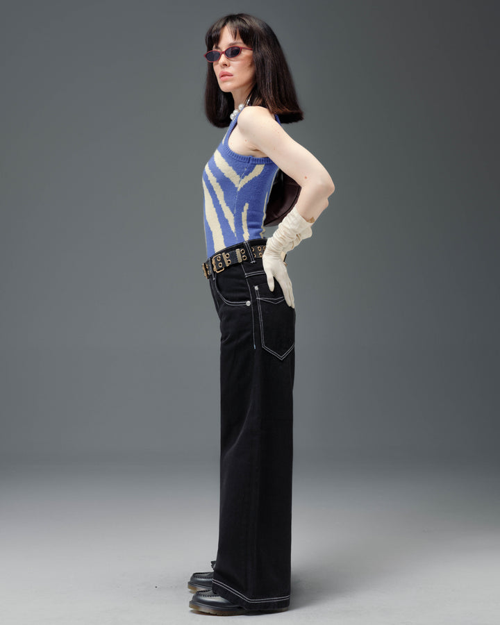 W1179 Easy Wide Pipes. 23". Jet Black.