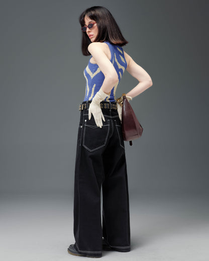 W1179 Easy Wide Pipes. 23". Jet Black.