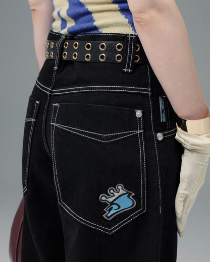 W1179 Easy Wide Pipes. 23". Jet Black.