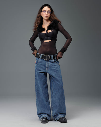 W1179 Easy Wide Pipes. 23". Dark Stone.