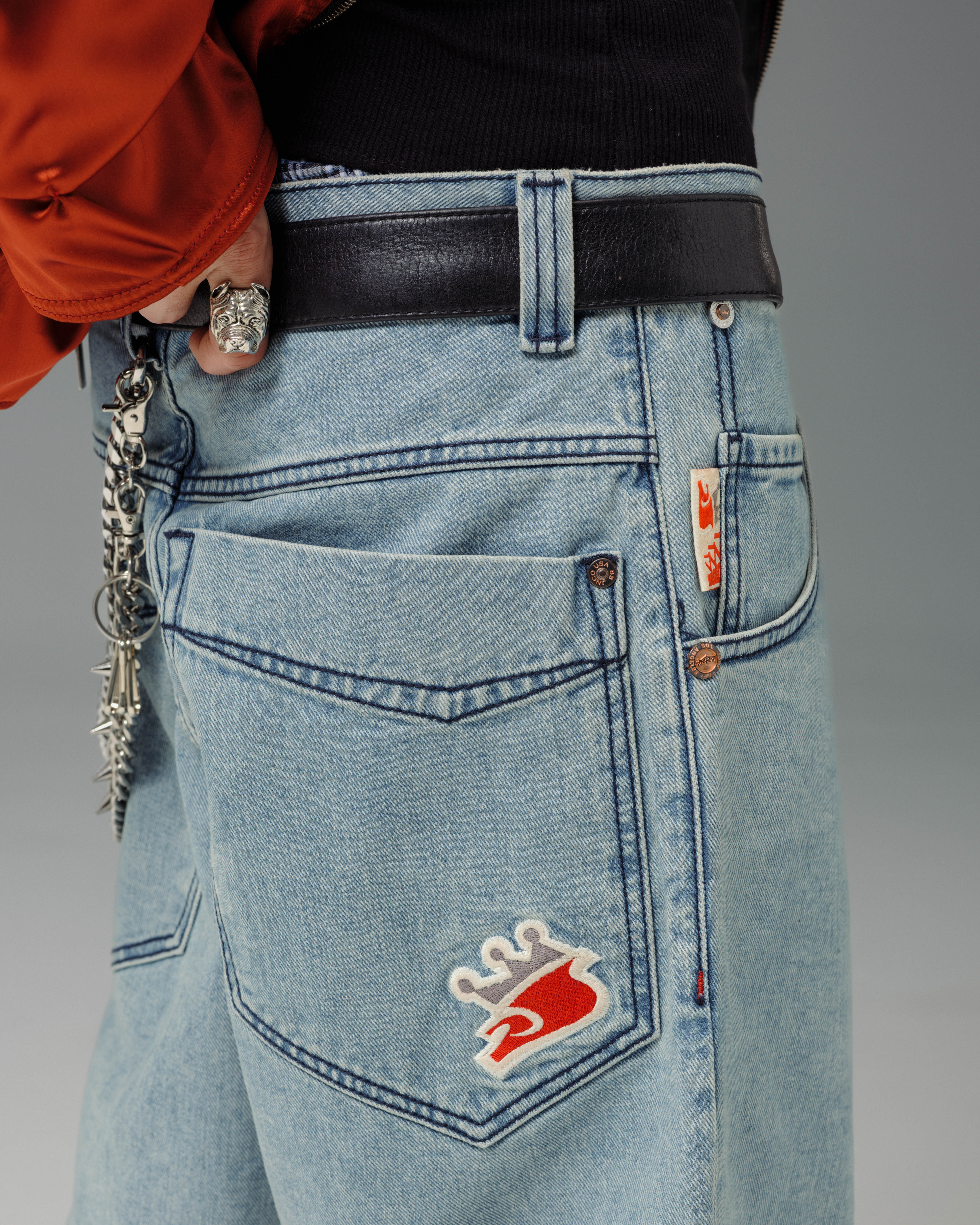 kanako,s shop Vintage 90s JNCO Smoke Stacks 179 Light Wash Sz W36 Easy Wide
