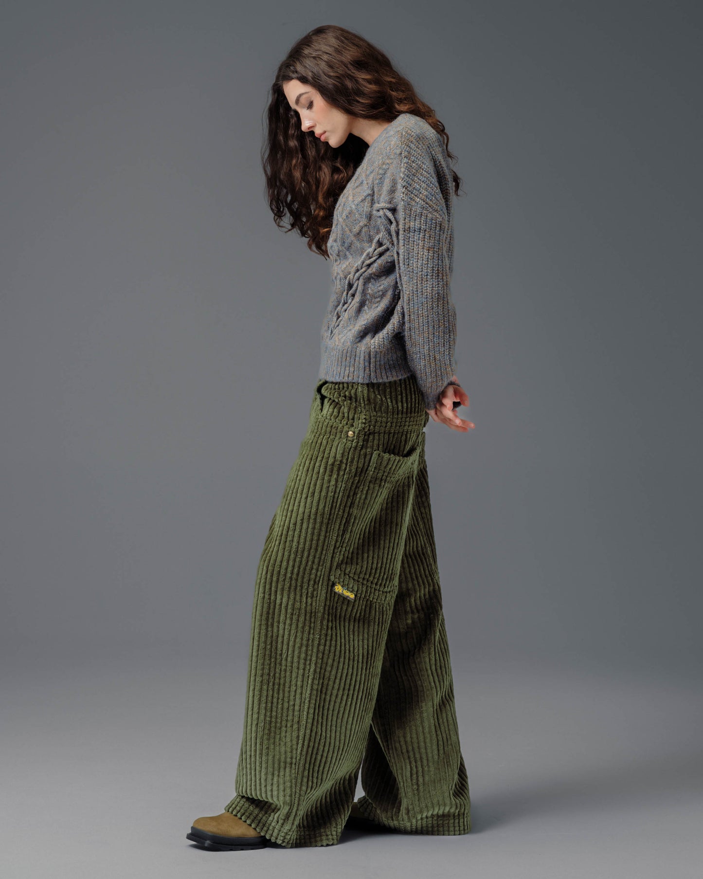 W Jester. 26". 2 Wale Corduroy. Moss.