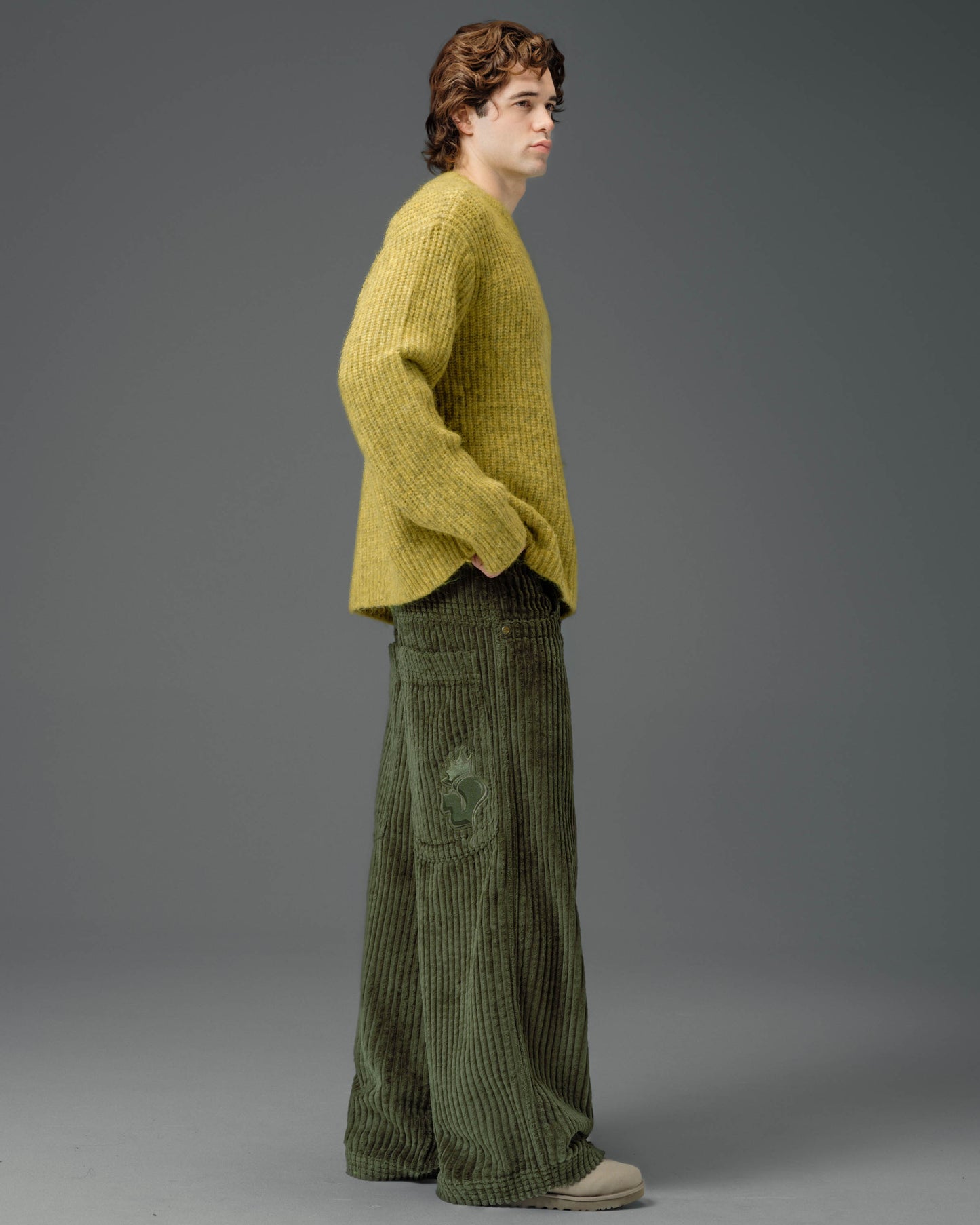 Jester. 26". 2 Wale Corduroy. Moss.